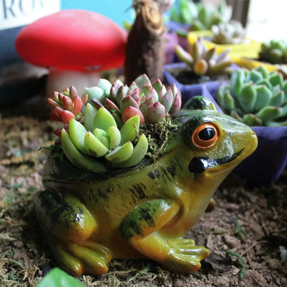 Adorable Plant Pot with Breathing Feature - Frog Design