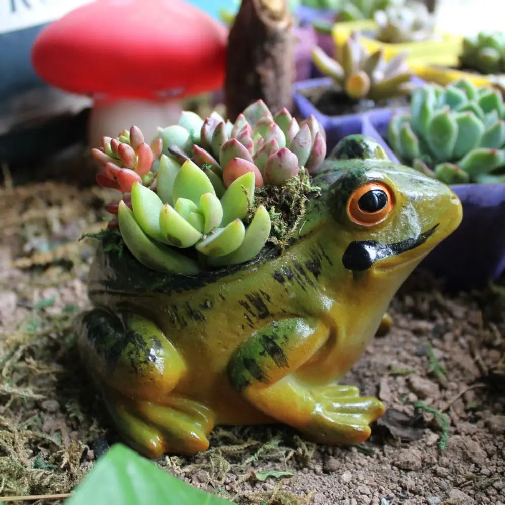 Adorable Plant Pot with Breathing Feature - Frog Design