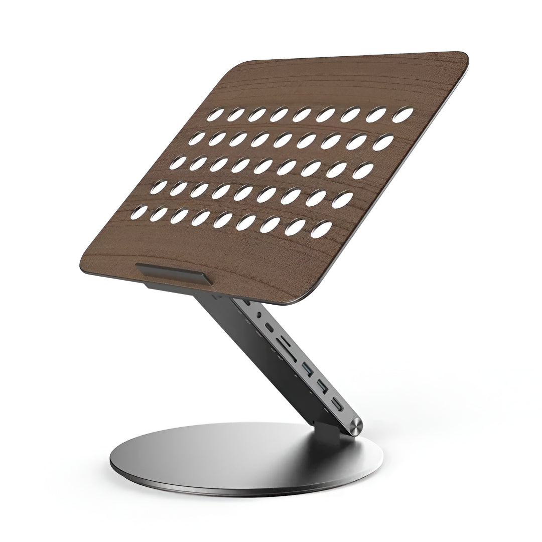 Versatile Laptop Stand with 360° Rotation & USB-C Hub