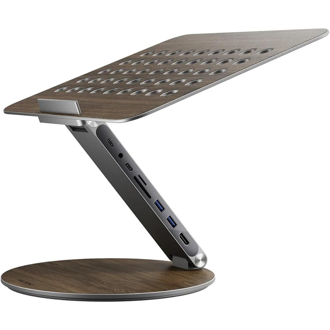Versatile Laptop Stand with 360° Rotation & USB-C Hub