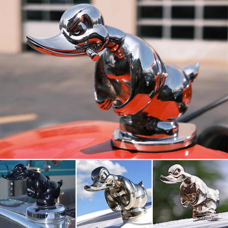 Quirky Duck Emblem | Chrome-Plated Hood Ornament for Cars