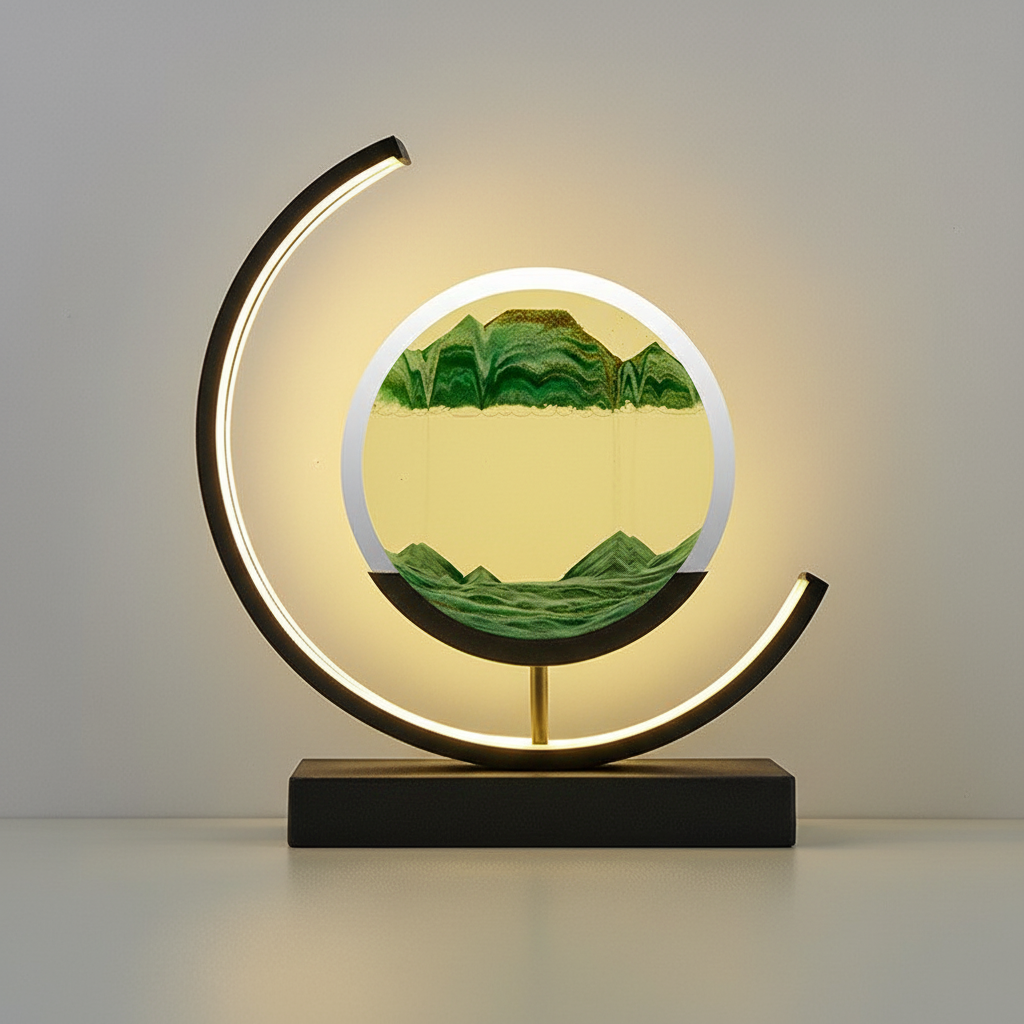 Serenity Sphere | Artistic 3D Sand Bowl Lamp with Gentle Glow