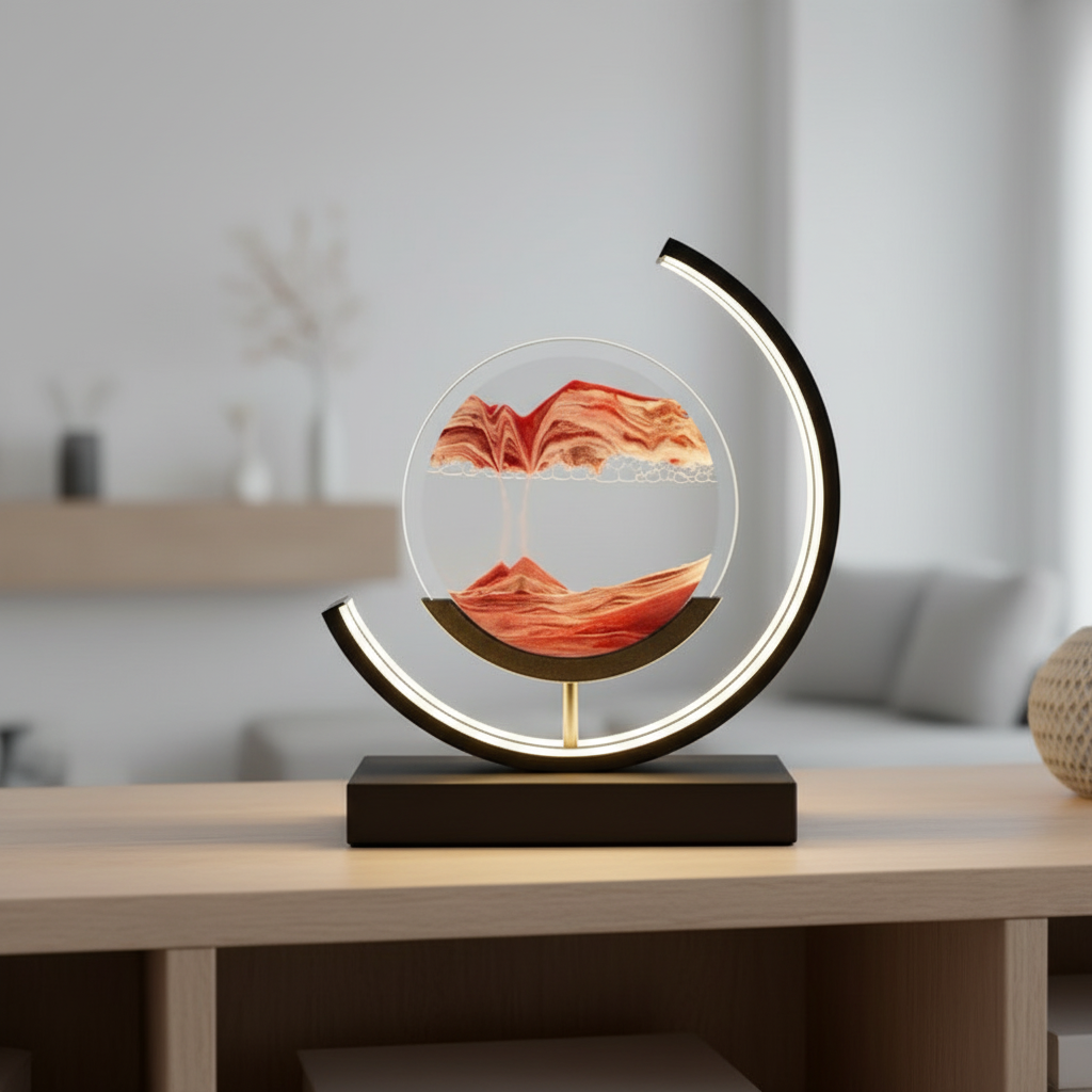 Serenity Sphere | Artistic 3D Sand Bowl Lamp with Gentle Glow