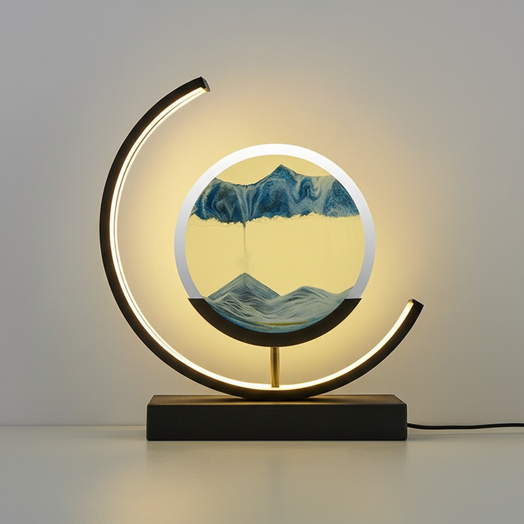 Serenity Sphere | Artistic 3D Sand Bowl Lamp with Gentle Glow