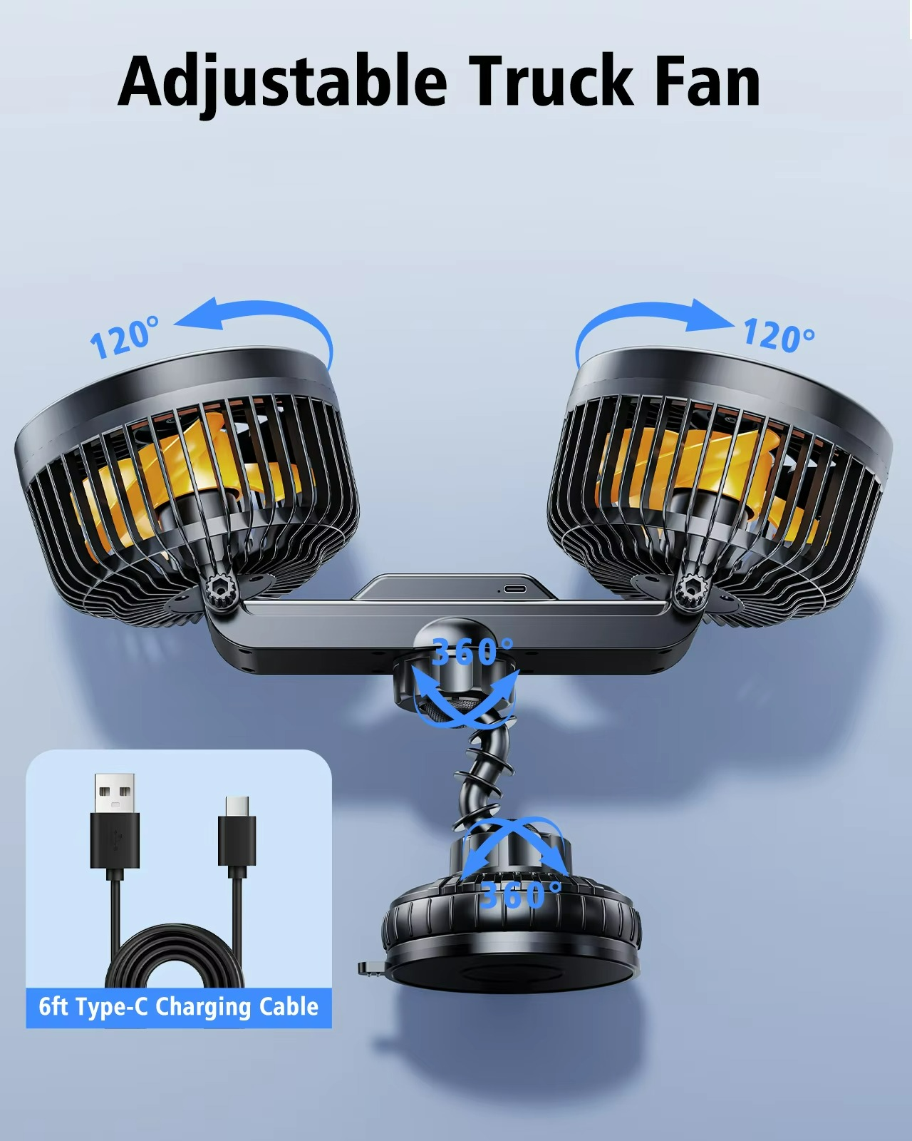 CoolBreeze Mobile Fan | Rechargeable 4000 mAh Battery & 3 Speeds