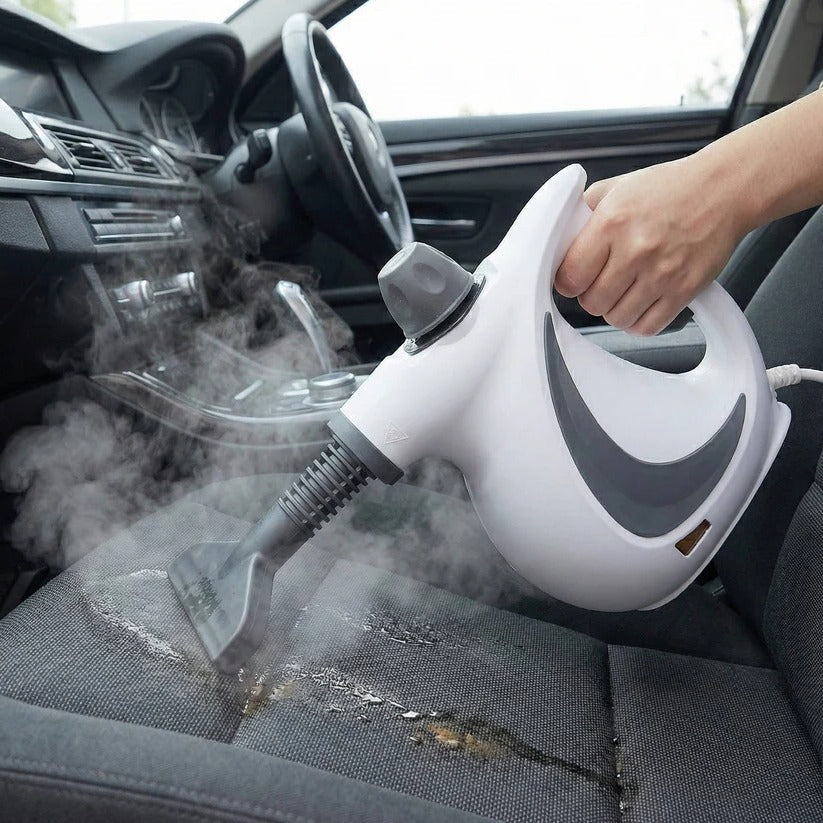 Versatile Handheld Steam Cleaner with Quick Heat-Up & 4 Attachments
