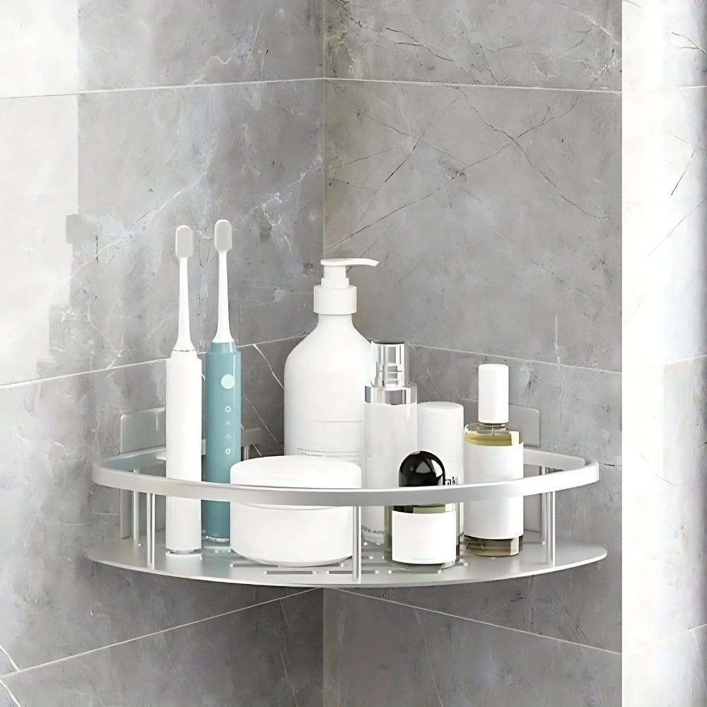 Space-Saving Corner Shower Organizer – No Drilling Required