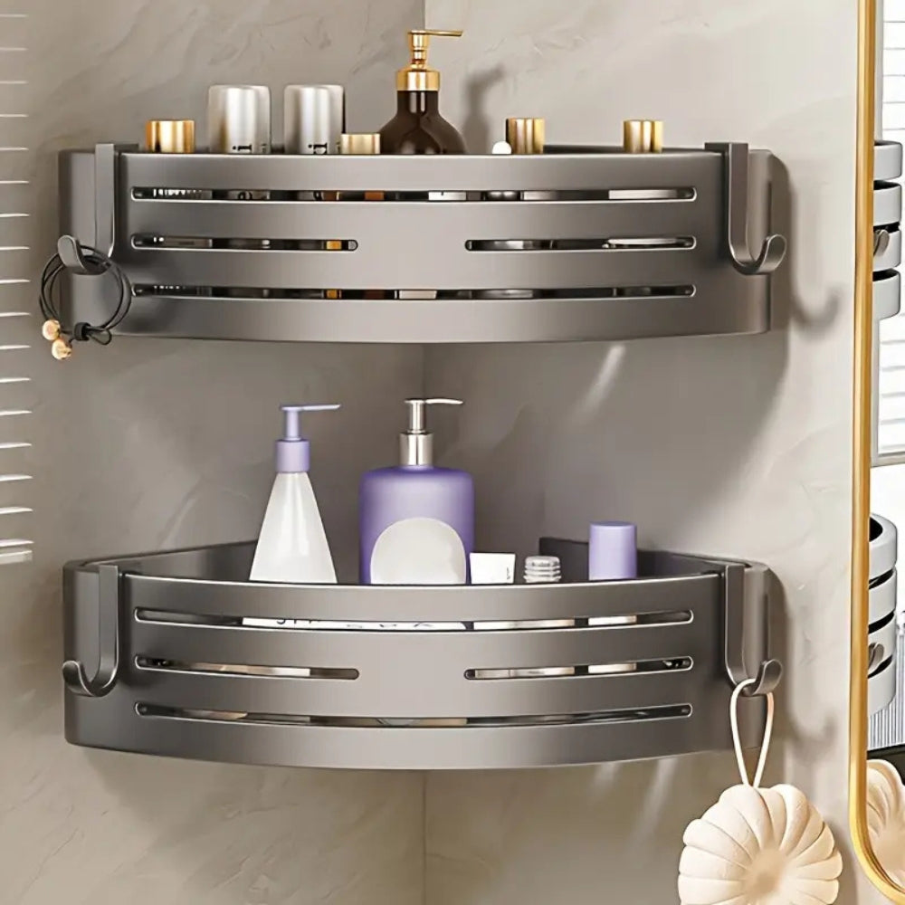 Space-Saving Corner Storage Rack for Shower and Kitchen