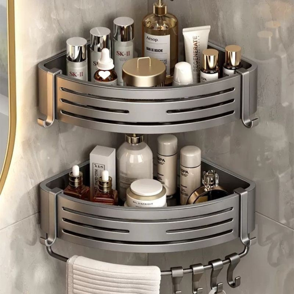 Space-Saving Corner Storage Rack for Shower and Kitchen
