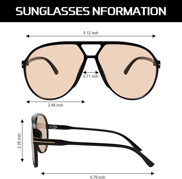 Skyward | Bold Oversized Aviator Sunglasses with UV400 Shield | Unisex Appeal for Classic Fashion