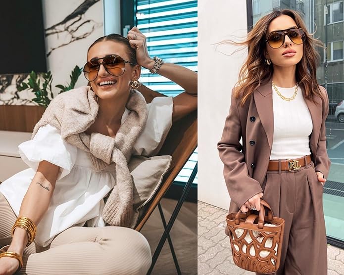 Skyward | Bold Oversized Aviator Sunglasses with UV400 Shield | Unisex Appeal for Classic Fashion