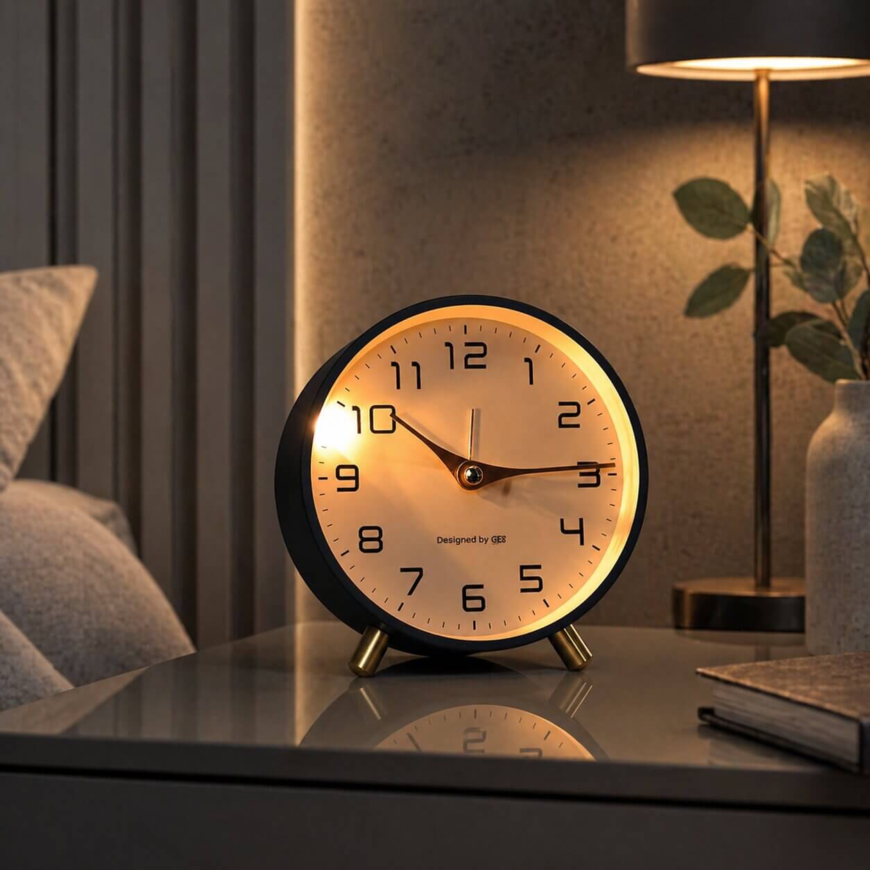 Stylish Battery-Operated Desk Clock with Silent Sweep
