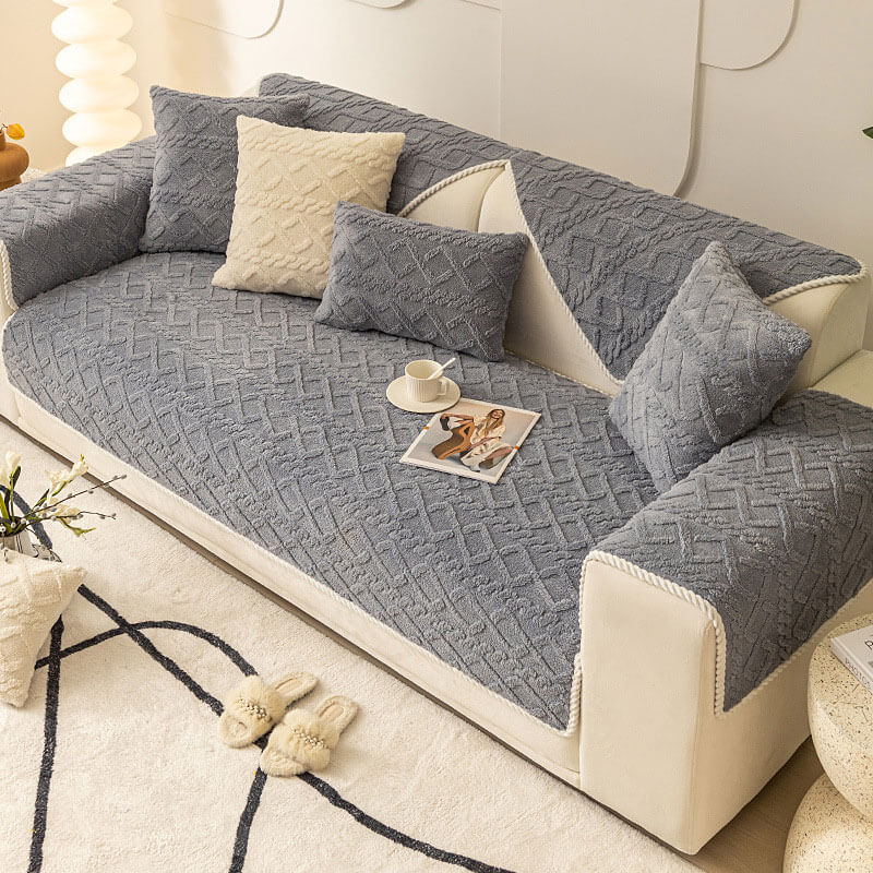 Luxurious Velvet Slip-Resistant Sectional Sofa Protector
