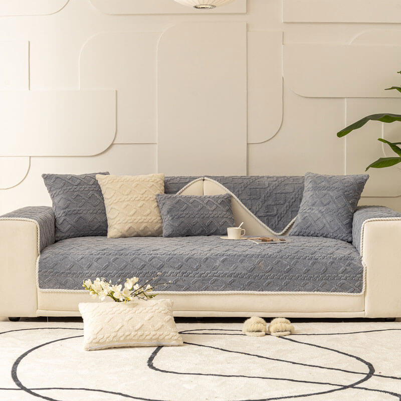 Luxurious Velvet Slip-Resistant Sectional Sofa Protector
