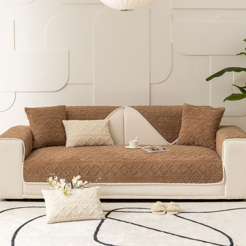 Luxurious Velvet Slip-Resistant Sectional Sofa Protector