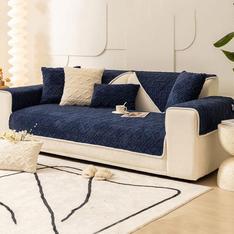Luxurious Velvet Slip-Resistant Sectional Sofa Protector