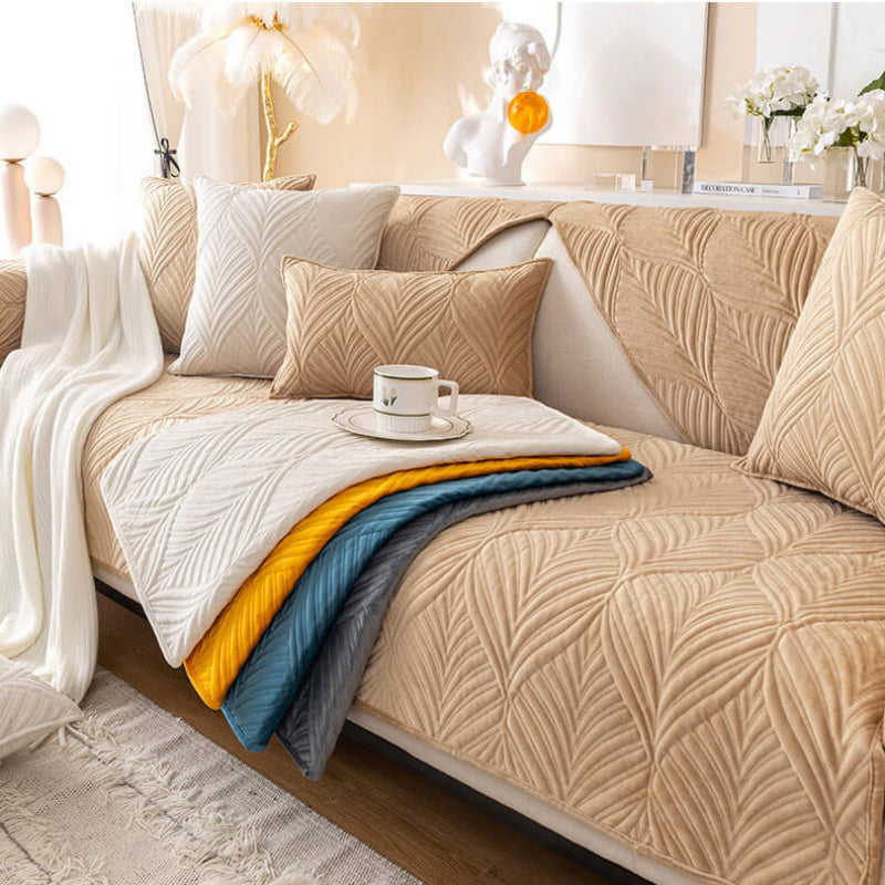 Luxurious Velvet Slip-Resistant Sectional Sofa Protector