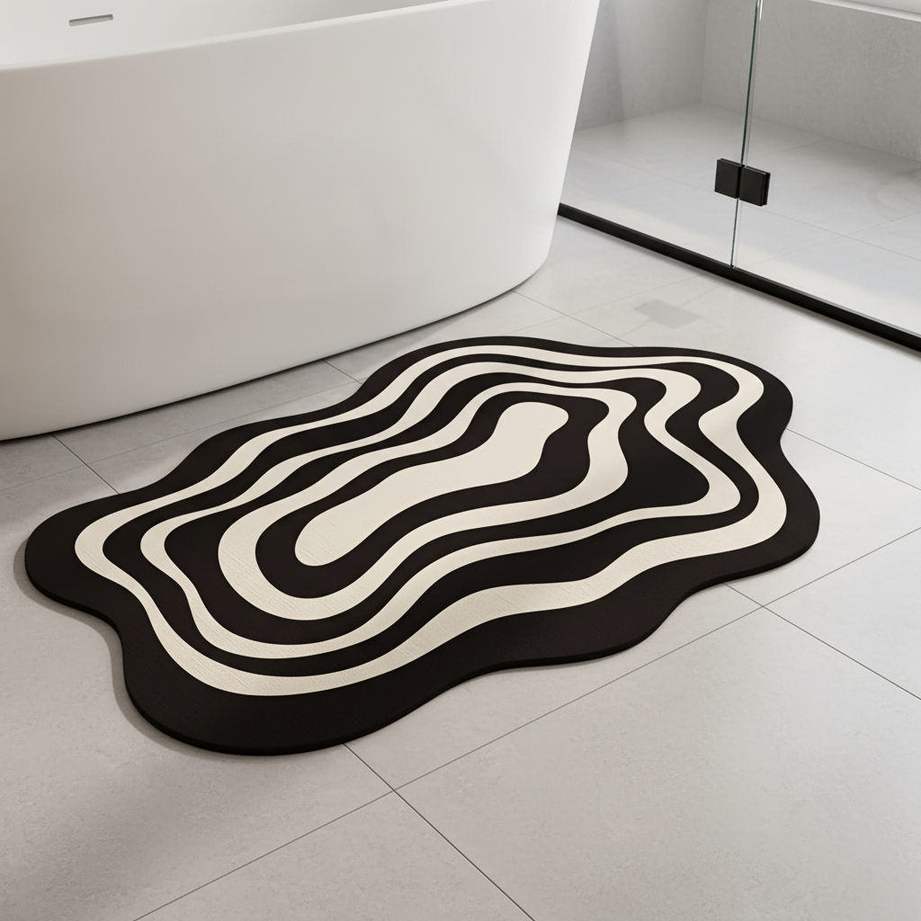 Rubber Bathroom Mat with Anti-Slip Design - DryWave