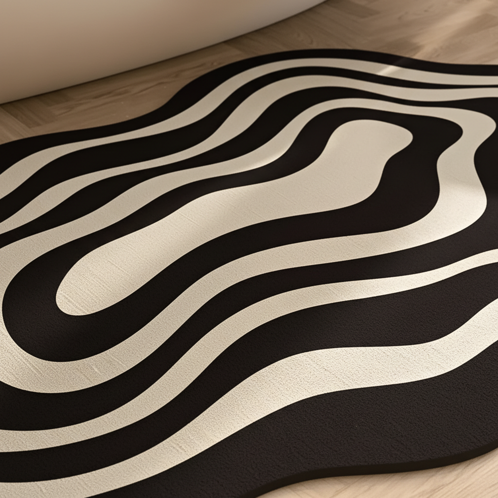 Rubber Bathroom Mat with Anti-Slip Design - DryWave