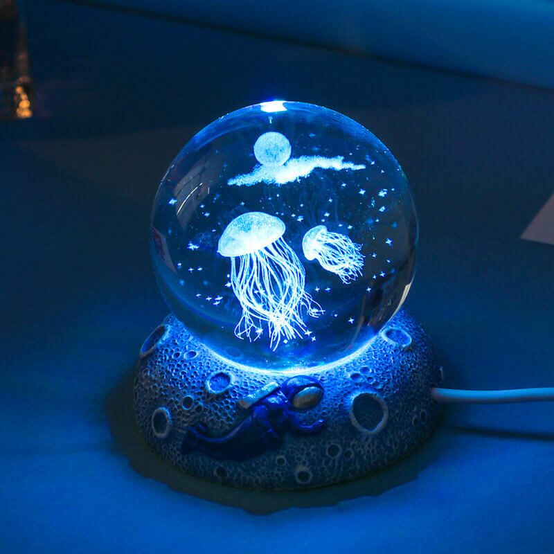 AquaGlow Crystal Lamp - USB Powered Multicolor Ambient Light