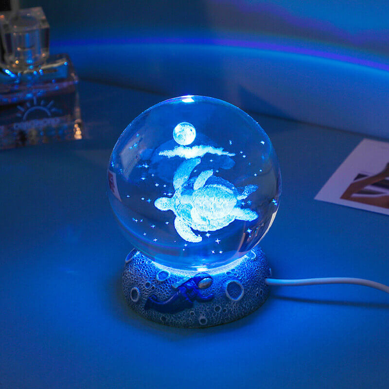 AquaGlow Crystal Lamp - USB Powered Multicolor Ambient Light