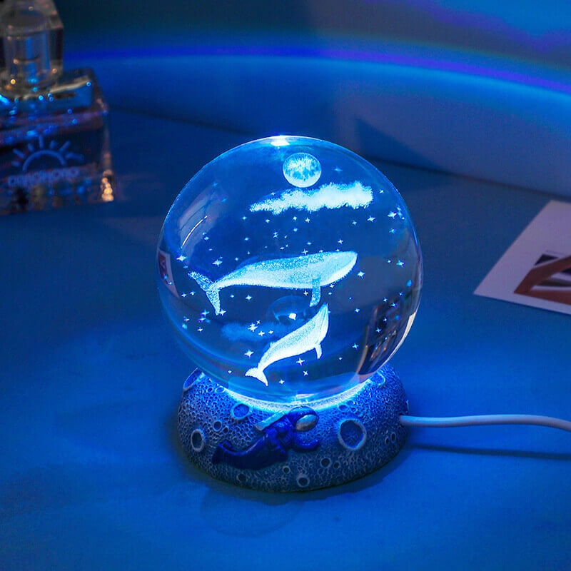AquaGlow Crystal Lamp - USB Powered Multicolor Ambient Light