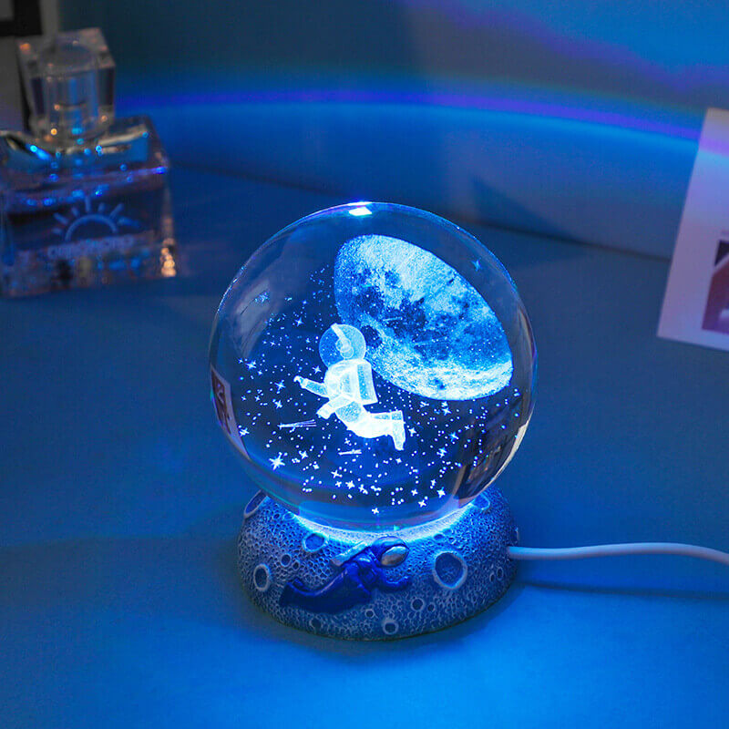 AquaGlow Crystal Lamp - USB Powered Multicolor Ambient Light