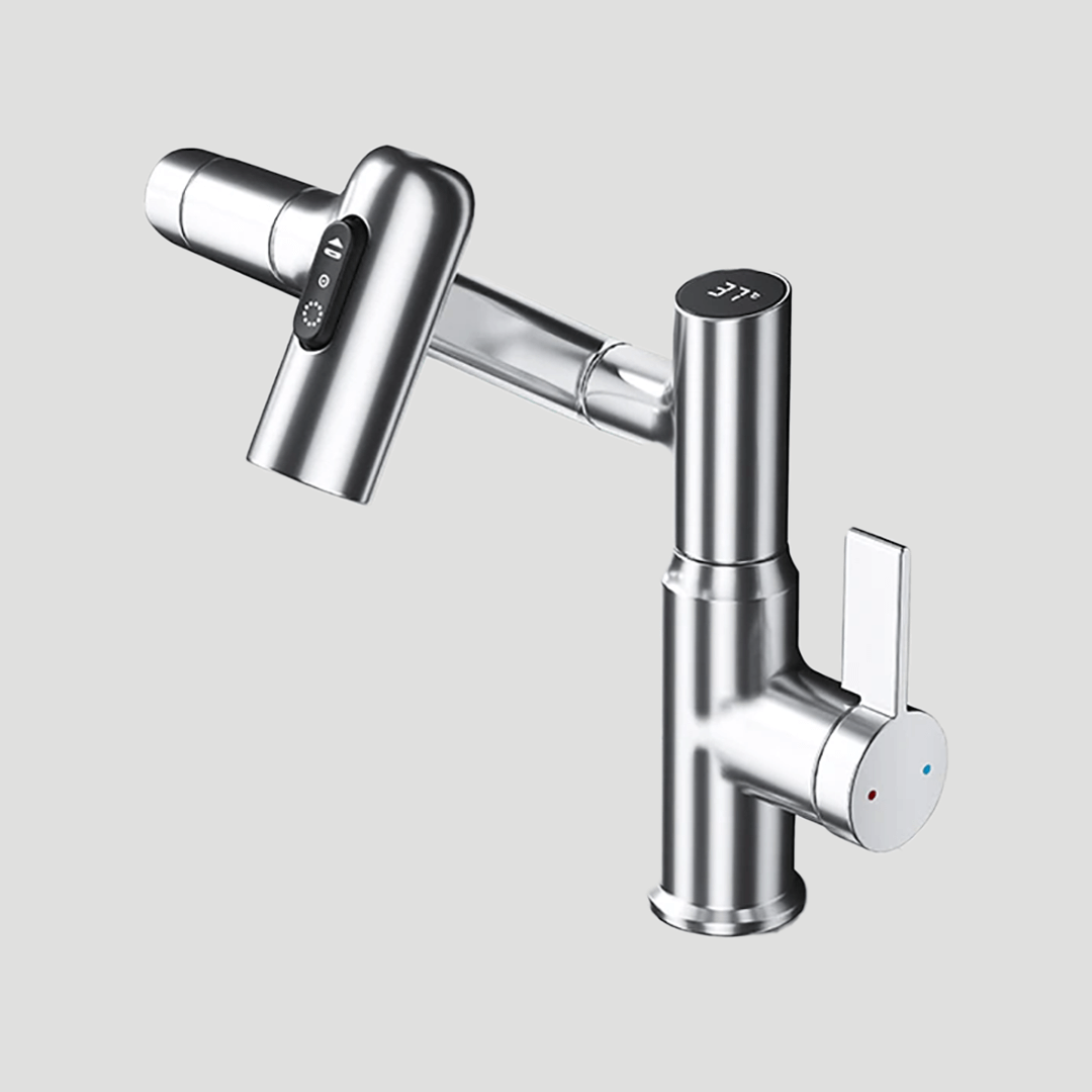 VersaFlow | 360° Adjustable Kitchen Faucet with Temperature Display