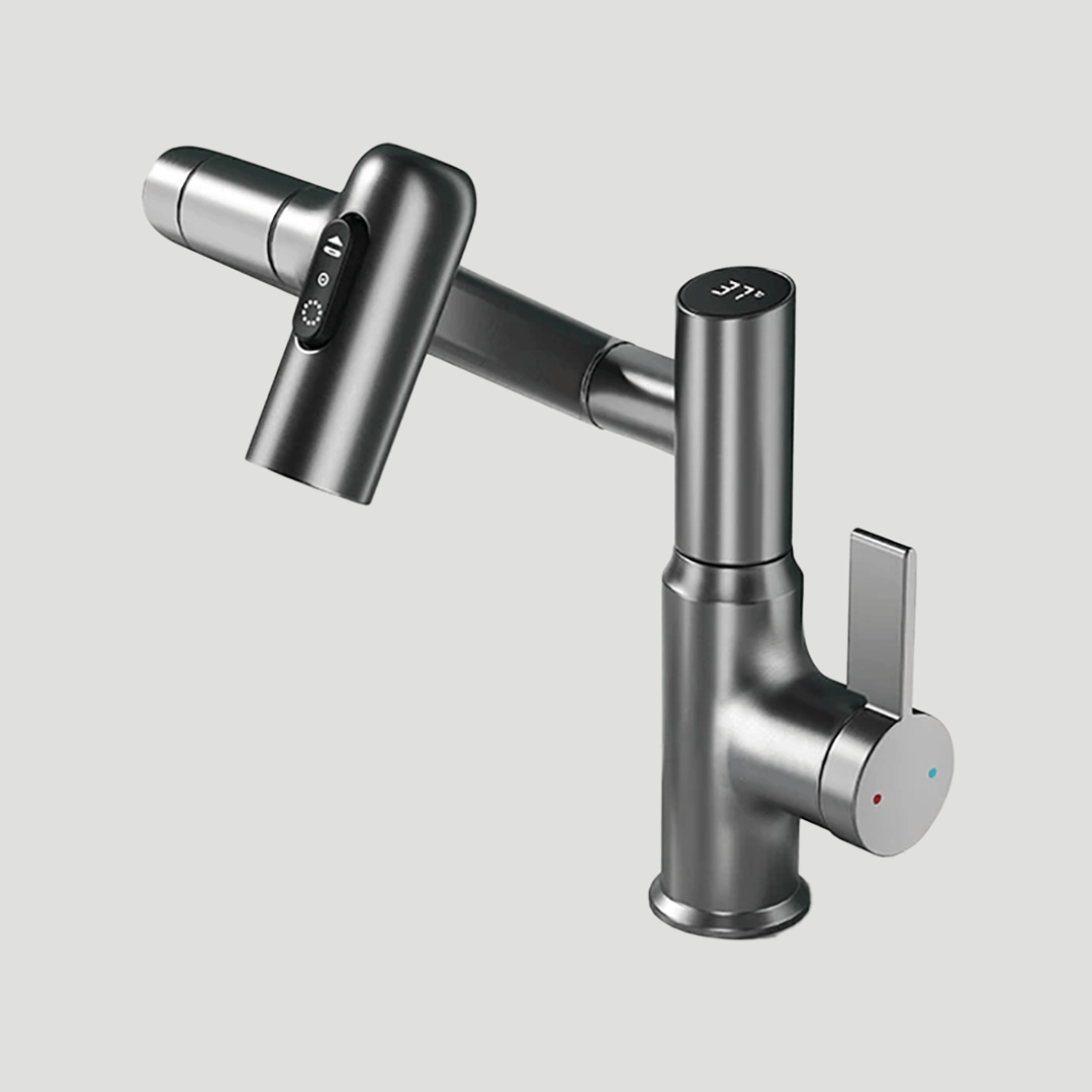 VersaFlow | 360° Adjustable Kitchen Faucet with Temperature Display