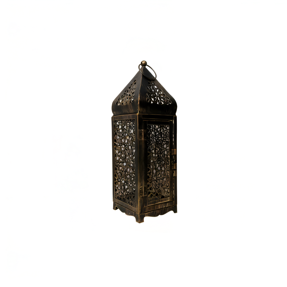 Elegant Metal Lantern for Candle Display - Indoor & Outdoor