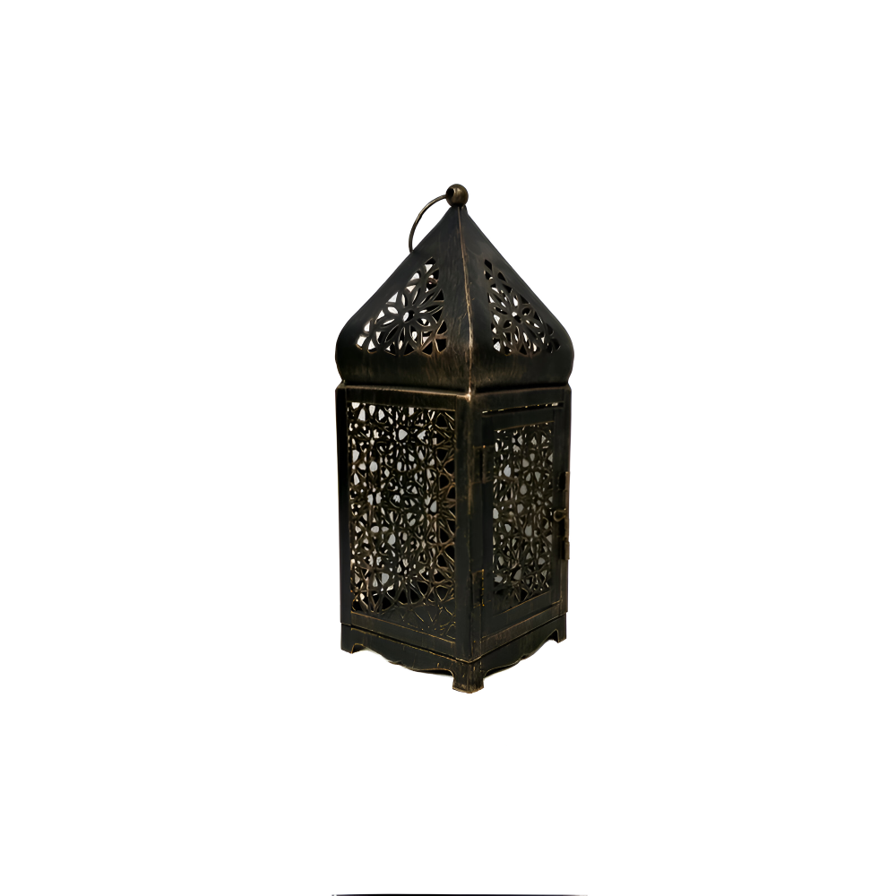 Elegant Metal Lantern for Candle Display - Indoor & Outdoor
