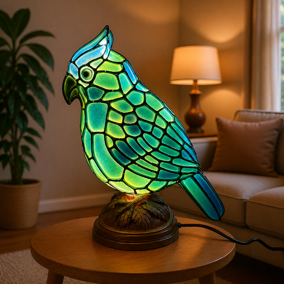 Charming Glass Table Light | USB Operated with Gentle Glow | Cozy Bedroom Accent Lamp