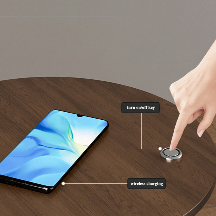 Chic Side Table with Integrated Wireless Charging & Soothing LED Lighting