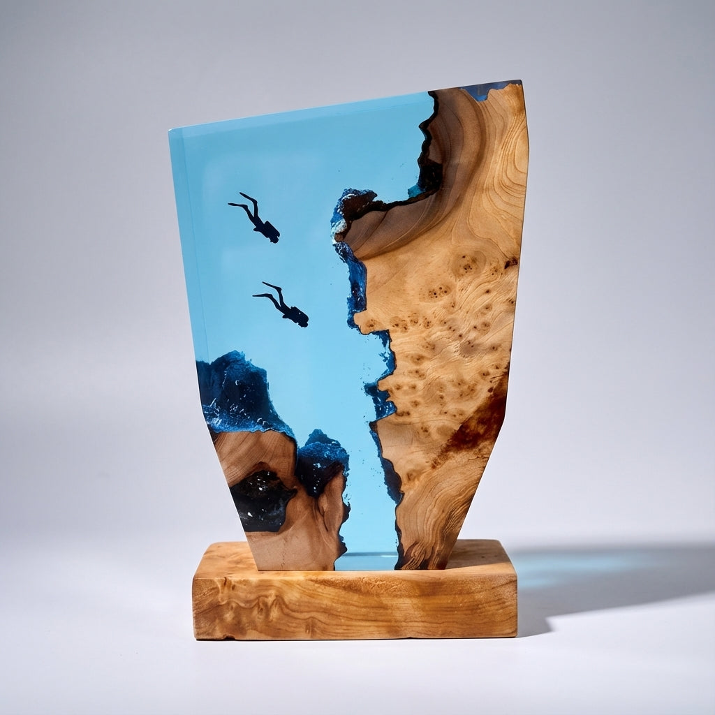 Tabletop Lamp with Artistic Design - AbyssGlow Style