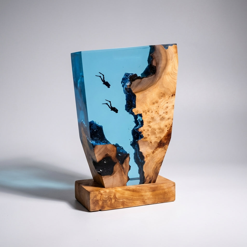 Tabletop Lamp with Artistic Design - AbyssGlow Style