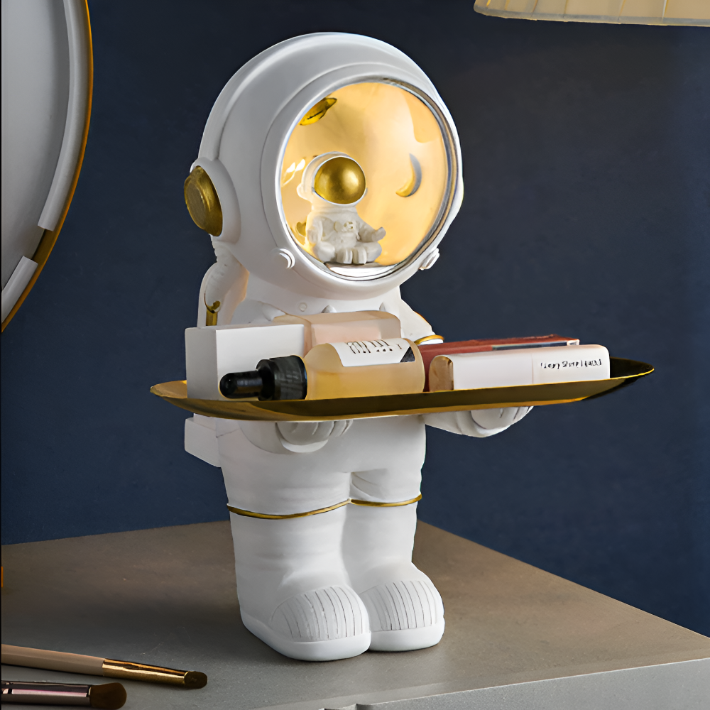 Astronaut-Themed LED Organizer Tray for Home & Office