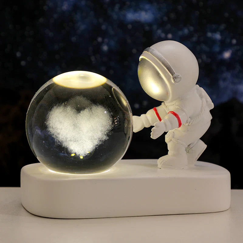 Galactic Glow USB Table Lamp with Crystal Sphere Design
