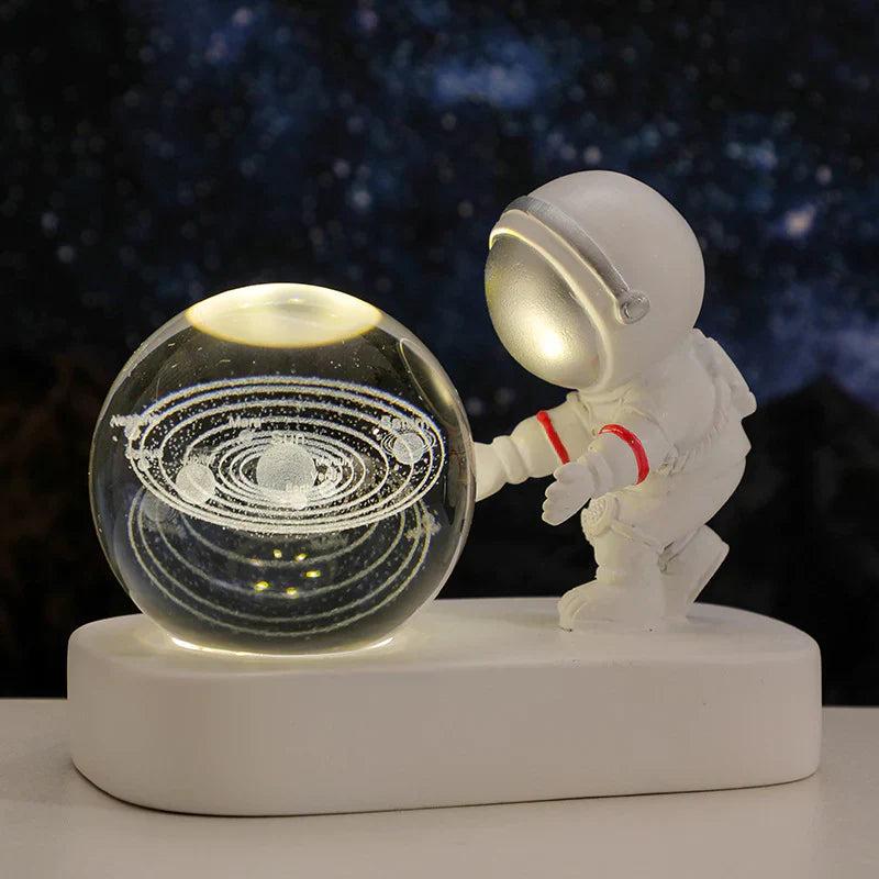 Galactic Glow USB Table Lamp with Crystal Sphere Design