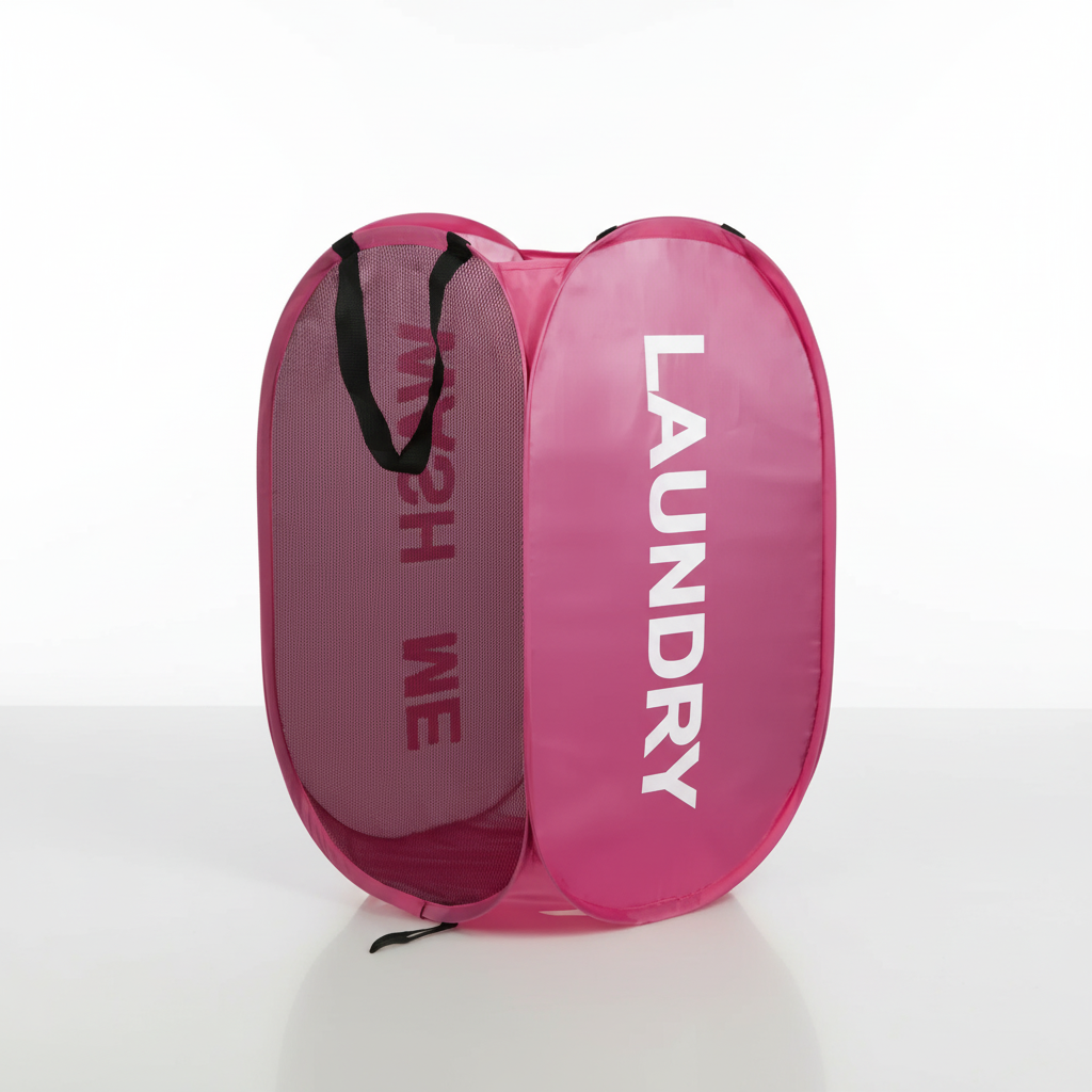 Portable Mesh Laundry Basket - Foldable Design