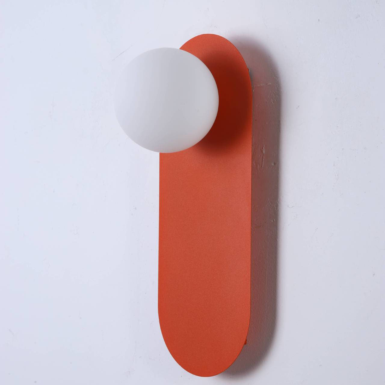 LuminousSphere | Contemporary Glass Wall Light with Vibrant Base