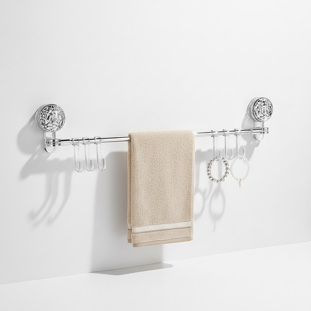 Wall-Mounted Retractable System with Hooks