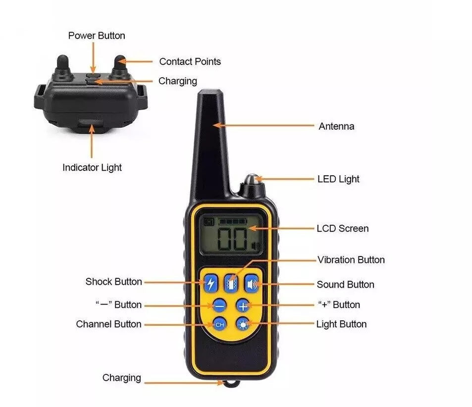 2600ft Smart Canine Training System - Waterproof Remote Control