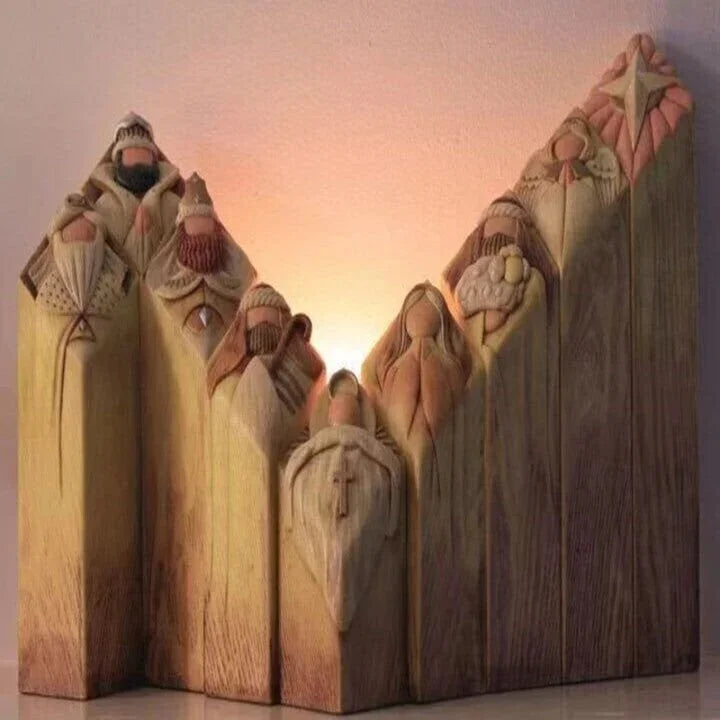 Elegant Nativity Column Figurines for Holiday Decor