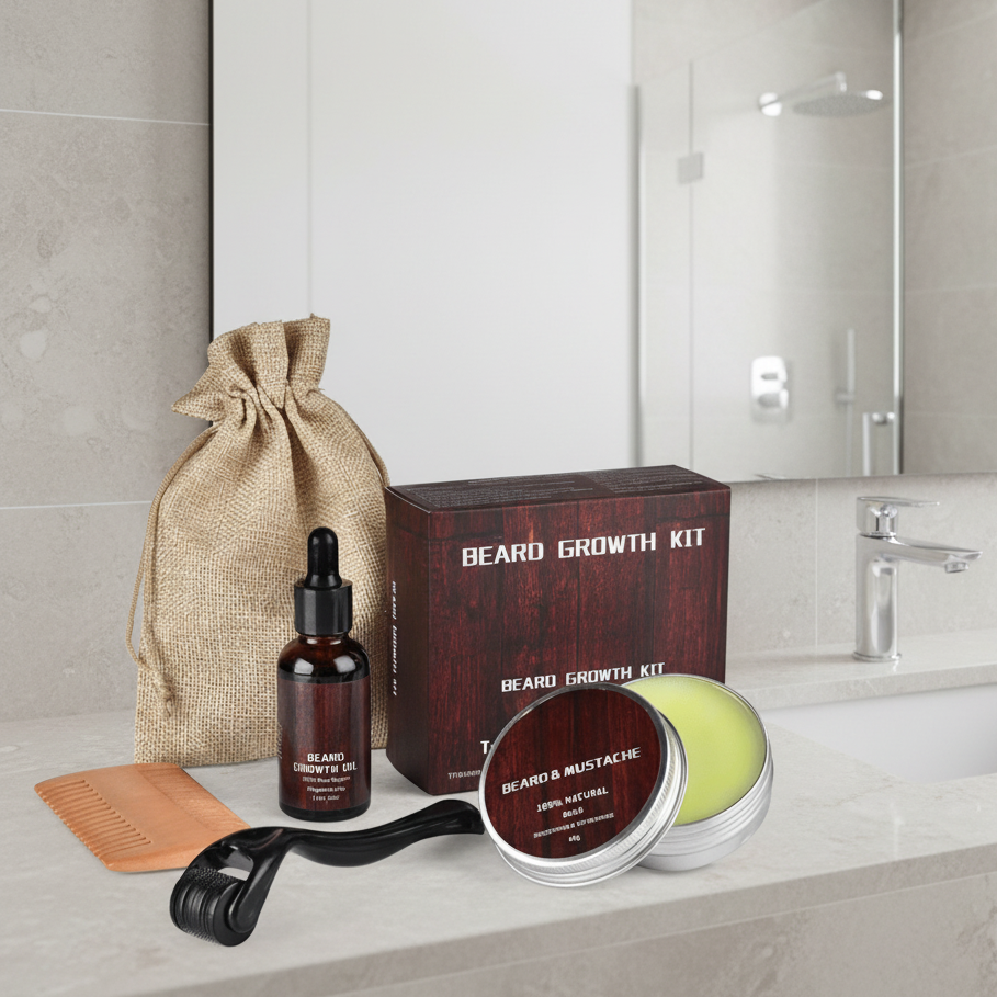 Ultimate Beard Growth Essentials Kit with Skin Stimulating Roller