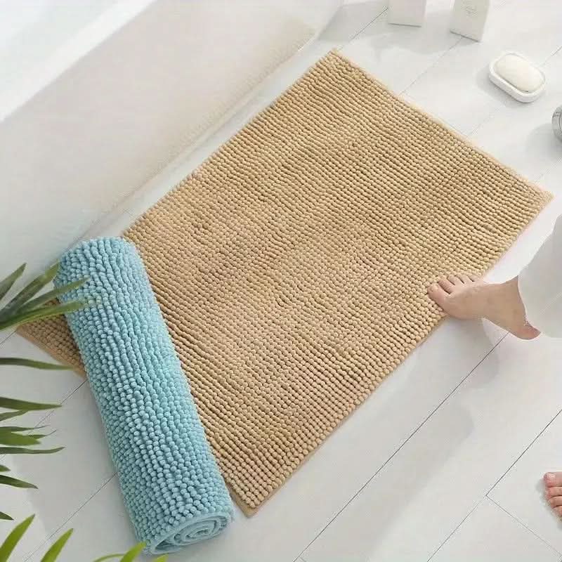 CozyNest Chenille Non-Slip Bath Mat for Comfort & Safety