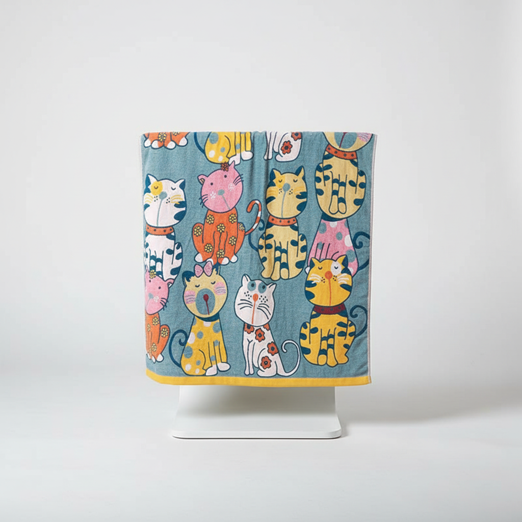 Kitten-Themed Baby Bath Towel