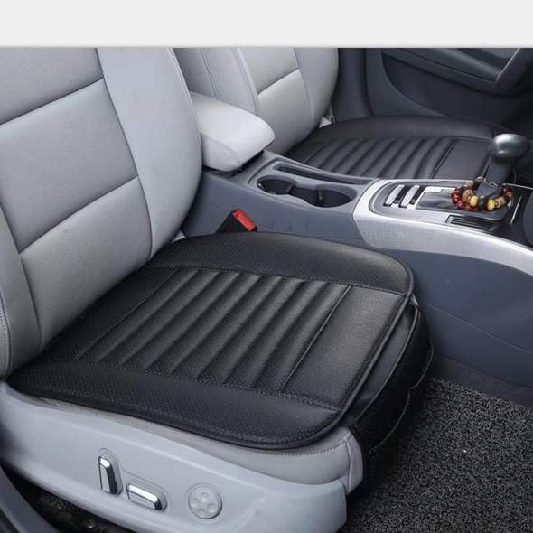 Eco-Friendly Charcoal Car Seat Pad | Stylish Leather Design