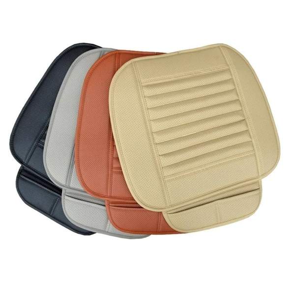Eco-Friendly Charcoal Car Seat Pad | Stylish Leather Design