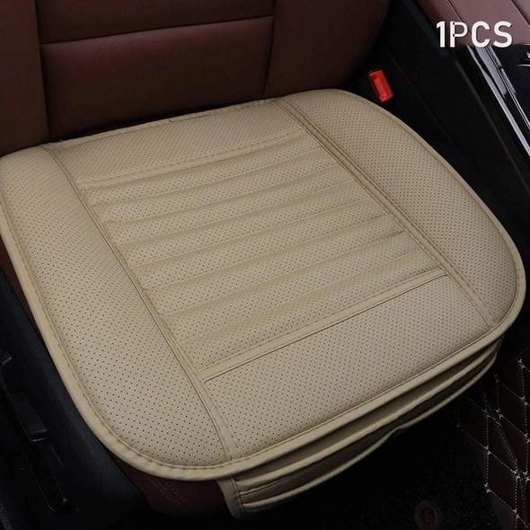 Eco-Friendly Charcoal Car Seat Pad | Stylish Leather Design