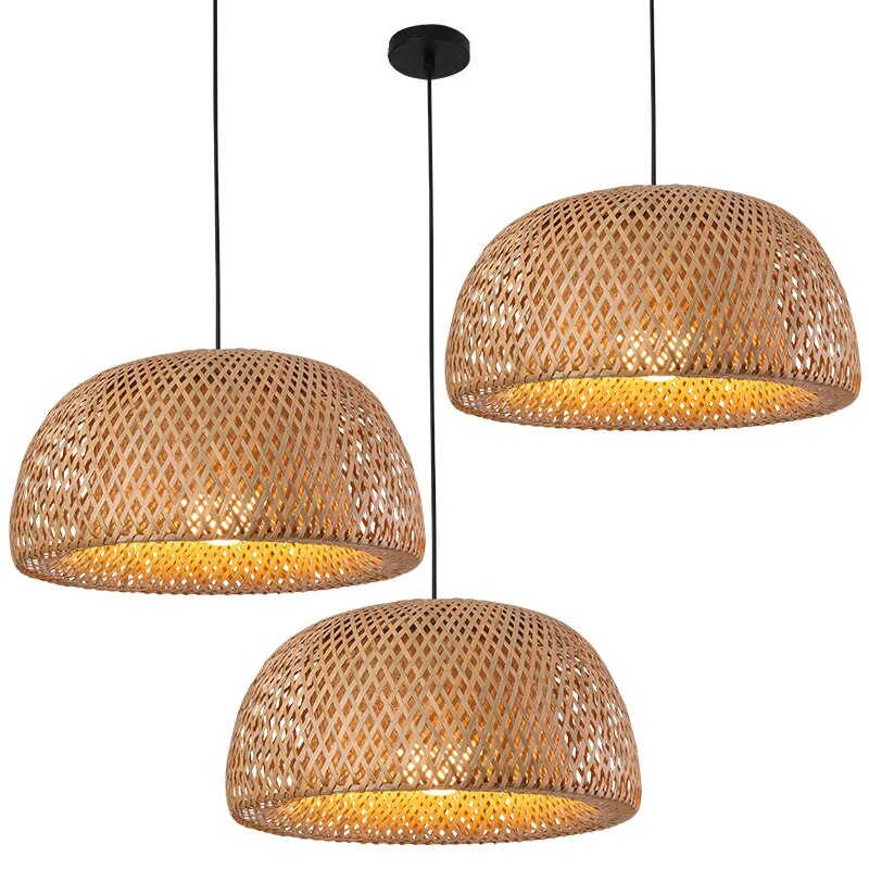 Adjustable Handwoven Bamboo Pendant Light for Elegant Spaces